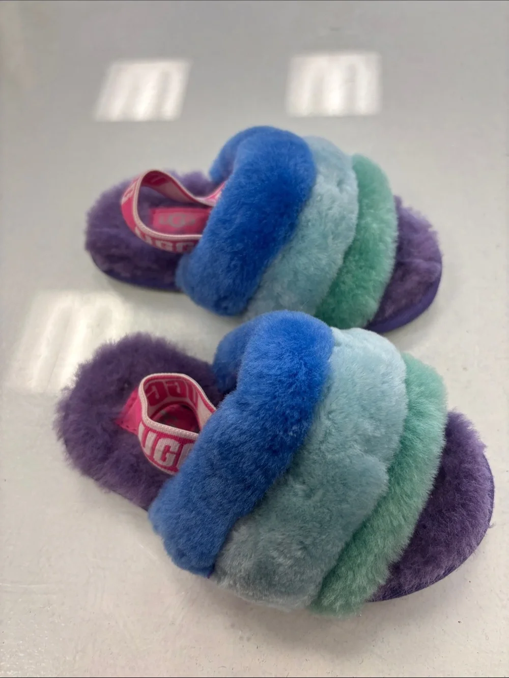 UGG Rainbow Fluff kids Slide shoes